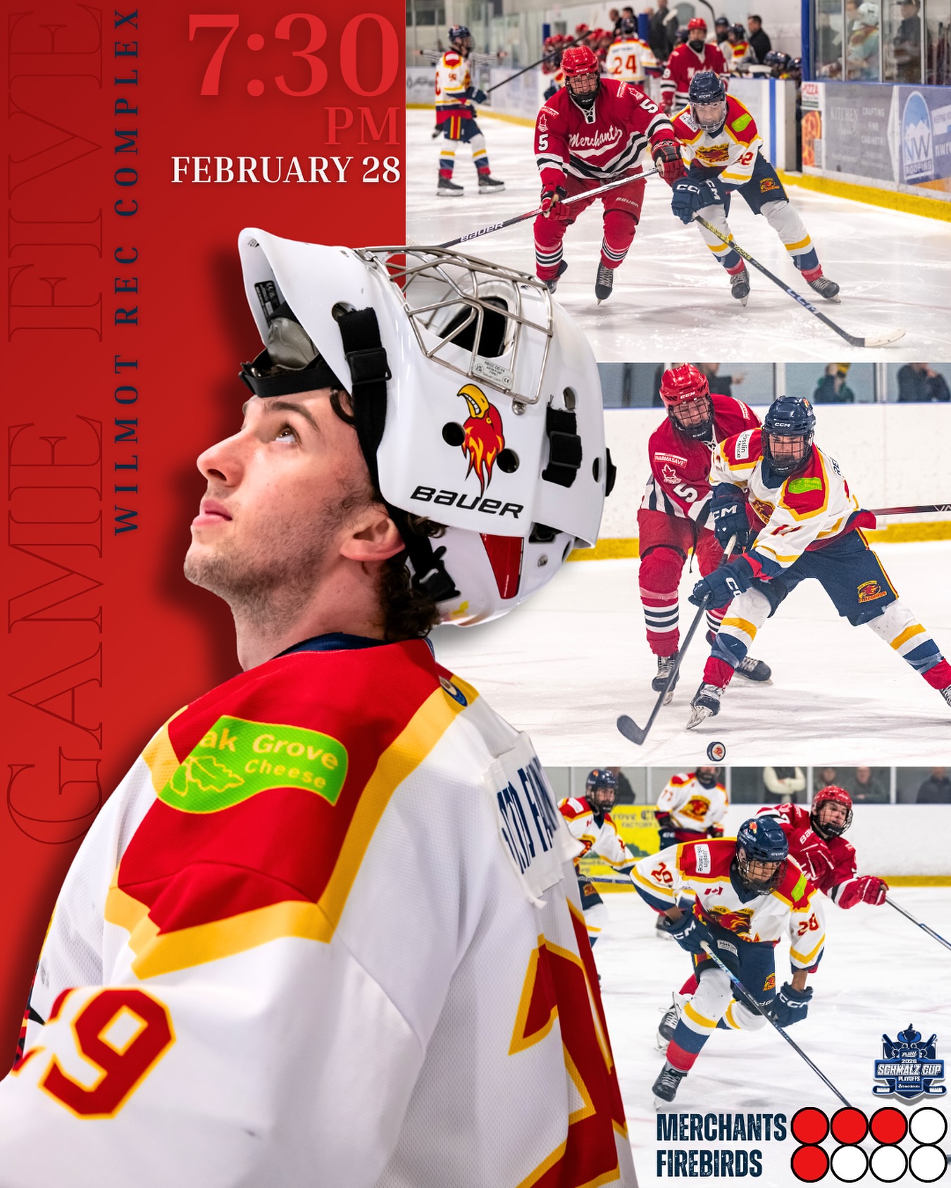 GAME DAY GAME FIVE

Your Firebirds are headed into Game 5 in the series against Norwich tonight and it’s do-or-die. It’s time to pack The Nest, bring the energy, and bring the noise🔥

It’ll be a game of grit. Let’s go boys. #GoBirdsGo #TheNest