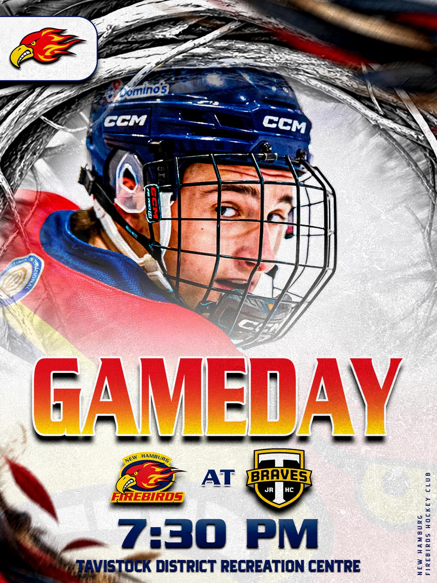ROAD GAME. 

Your New Hamburg Firebirds will travel to Tavistock tonight, to take on the Braves. 

📅Sept 18, 2026
📍Tavistock District Recreation Complex
⏰️ 7:30 PM Puck Drop

#thenest🔥🐥