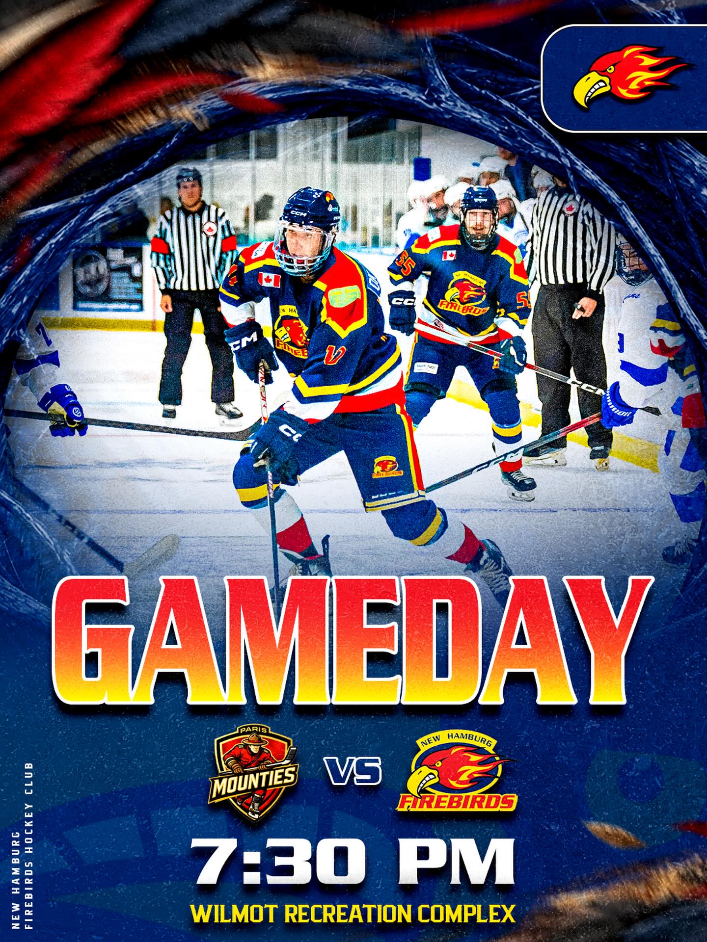 HOME GAME. 

Your Firebirds host the Paris Mounties tonight, in the Nest. 

📅Oct 2, 2026
📍Wilmot Rec Complex
⏰️ 7:30 PM Puck Drop

#thenest🔥🐥